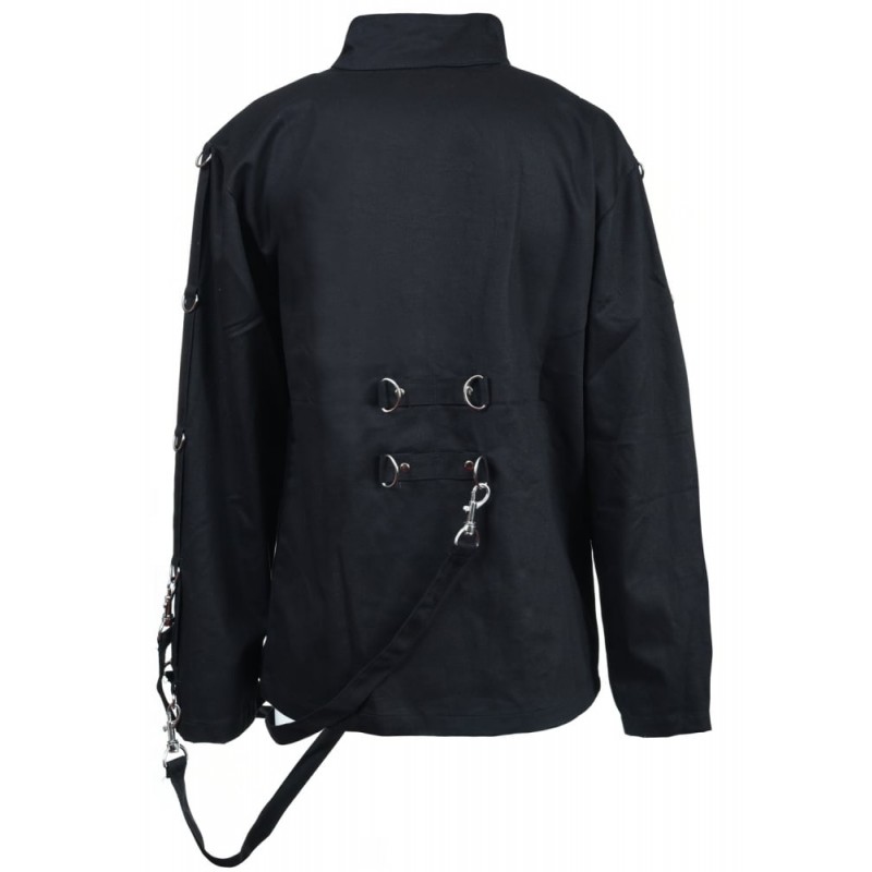 Women's Bondage Zipper Jacket Women High Neck Steampunk Gothic Cotton Jacket